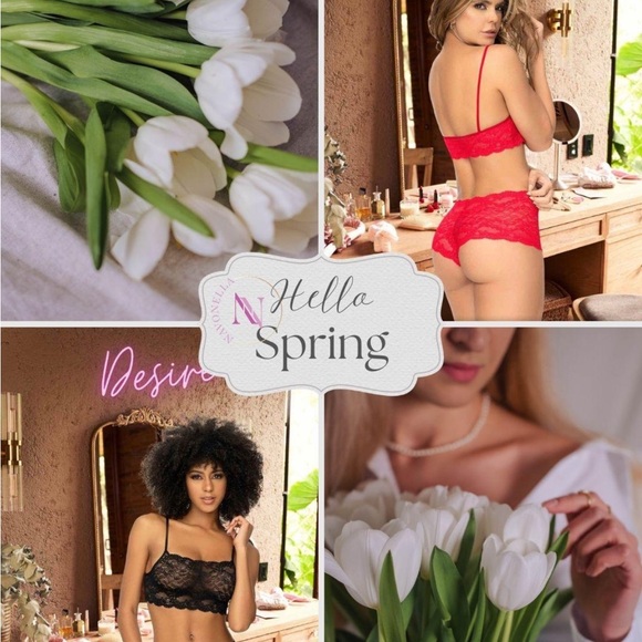 Navonella Black Lace Balconette Bra Intimates Set - Picture 4 of 4